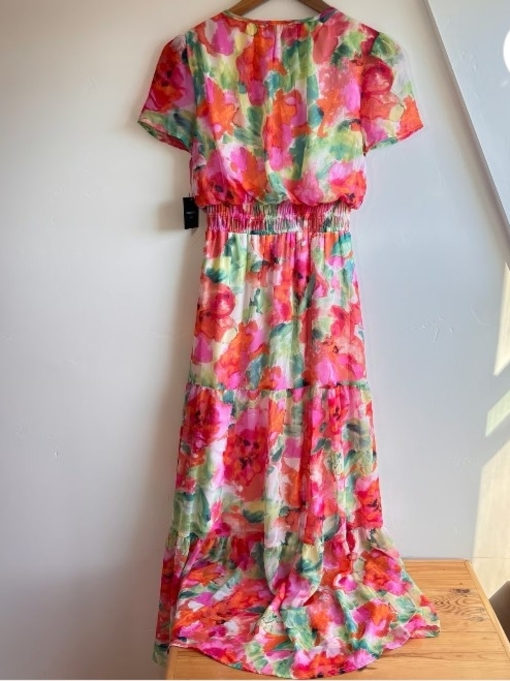 Cynthia Rowley Floral Maxi Dress in Pink, Green, Orange - Picture 2 of 9